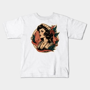 Traditional Sailor Woman Kids T-Shirt